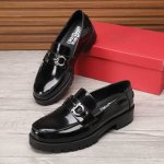 商品商标：Ferragamo 菲拉格慕 休闲皮鞋 正码码数: 38-44 45订制 商品材料：精选 进口小牛皮鞋面+经典五金扣，进口水染牛皮内里。强烈立体视觉效
