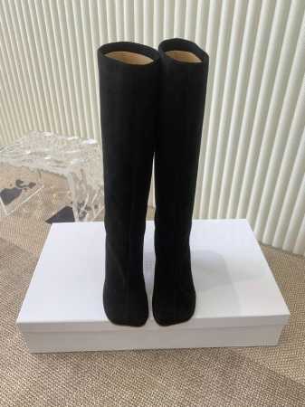 Maison Margiela 玛吉拉麂皮宽筒直筒长靴不过膝2024秋冬新细高跟高筒靴 Mm6家tabi分趾鞋靴2024秋冬新品最高版本买手代购完美分 趾tab - 点击图像关闭