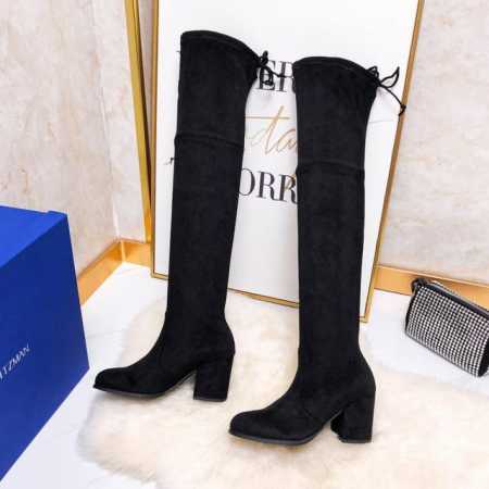 STUART WEITZMAN SW高版本八个跟高有绒里 厂价: 经典后系带麂绒弹力靴长靴系列、刘涛、小辣椒 、杨幂、唐嫣。等众多明星网红同款！ 材质细节 整只 - 点击图像关闭