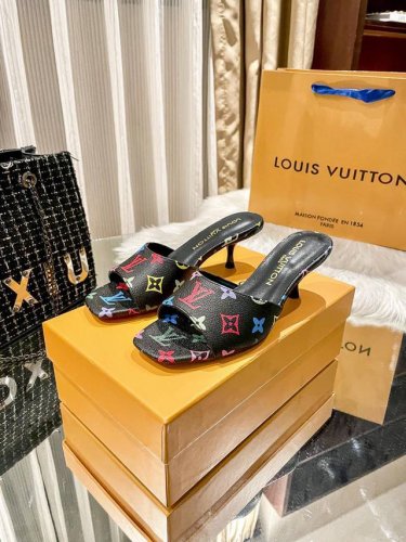 出厂 Louis Vuitton 路易威登2024顶级专柜 官网上新 全球首发 Lv 路易威登 24Ss-牛仔布细跟凉拖 Lv凉拖 Lv牛仔布 Lv美鞋 欧洲代
