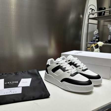 p直销 高版本 情侣款 Celine*赛琳～23Ss New Arrival Ct-07春夏新款低帮情侣运动休闲小白鞋 可以闭眼入那种，舒适百搭休闲时尚，熊猫配 - 点击图像关闭