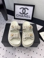 Chanel新款半拖沙滩鞋 高版本出货 上脚舒适超显腿型 夏季出行旅游必备单品 高密度编织鞋面 羊皮垫脚 原版开模大底 Size: 35-39 40 41订做