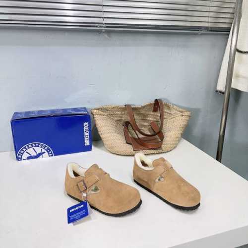 高品质出厂半拖 ！包子鞋 ！小众潮牌情侣款！BIRKENSTOCK 勃肯24ss秋冬新色休闲懒人鞋保暖羊毛包头半拖、包子鞋秋冬人手必备一双的勃肯鞋。乳木软胶鞋底