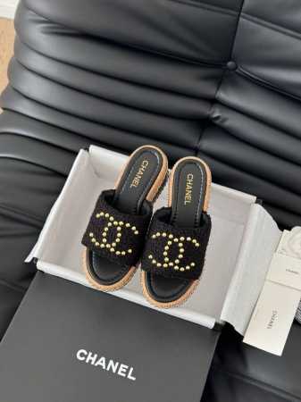 Chanel 25P新款编织拖鞋凉鞋系列 新编织面料 编织鞋面 内里羊皮 原版大底 Size:35-39 其他码数定做 - 点击图像关闭