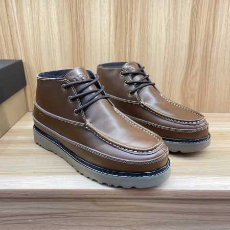 UGG P: Size：39-44 颜色：二色可选 UGG男款雪地靴澳洲进口加厚羊毛 UGG毛毛鞋男士雪地靴男款马丁靴 材料： 头层真皮防水防冻鞋面 真毛内里 - 点击图像关闭
