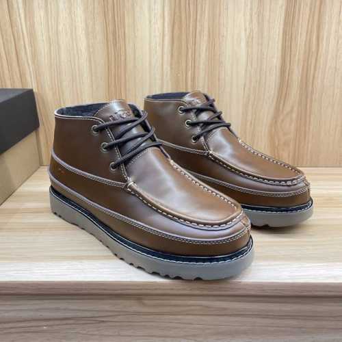 UGG P: Size：39-44 颜色：二色可选 UGG男款雪地靴澳洲进口加厚羊毛 UGG毛毛鞋男士雪地靴男款马丁靴 材料： 头层真皮防水防冻鞋面 真毛内里