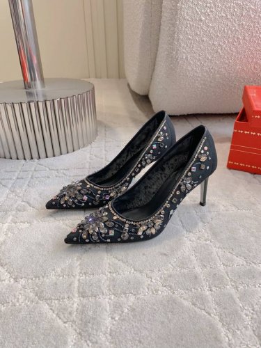 出厂价P Ren* Caovill*重工水晶宝石系列 Bling Bling精致逼人 堪称工艺品 面料进口高密度网纱 手工缝制珠片水钻 垫脚羊皮 意大利真皮大底