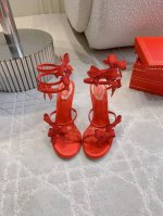 出厂价p Ren* Caovill* 新款水钻蝴蝶结高跟凉鞋 Bling Bling精致逼人 仙女蝴蝶蛇形绑带光彩熠熠 仙气十足 堪称工艺品 面料进口蕾丝加超闪