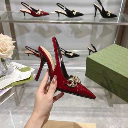 真皮底+50 新款！古奇 Gucci 羊皮：内里和垫脚 跟高:10.5Cm 码数，35-42 40.41 42订做 - 点击图像关闭