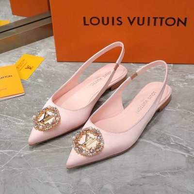 工厂价 Louis Vuitton 路易威登 2024年新款凉鞋 鞋面：真丝 内里：羊皮 鞋底：意大利真皮大底 跟高：1.5Cm 码数：35-40