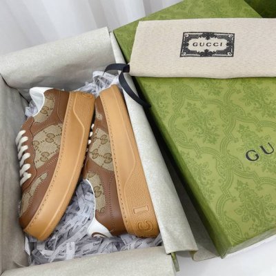 gucci~~全新升级版 原版原色 配海外代购航空包装 Gg情侣款厚底鞋 饼干鞋 小白鞋 运动鞋 平板鞋 走秀款 明星 网红 小红书等必定种草打Call 原版定