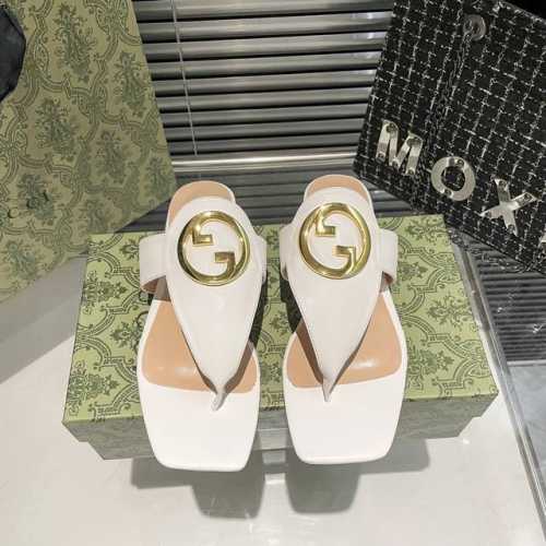 橙子出厂价 GUCCI 古驰新款 方头平底拖鞋 夹脚人字拖 码数：35-42