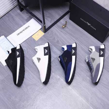 商品商标：Armani 阿玛尼 休闲鞋正码码数: 38-44商品材料：精选牛皮拼接鞋面 透气网内里 橡胶大底 - 点击图像关闭