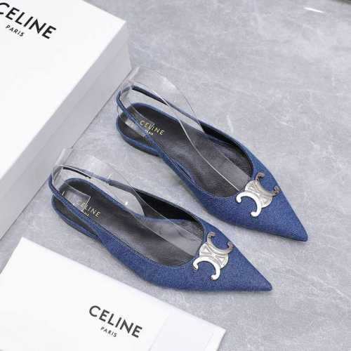 celine思琳赛琳新款凯旋门猫跟凉鞋女金属扣后空包头高跟鞋性感气质尖头单鞋干净利落 增高显腿细，无论是单穿还是搭配阔腿裤，高街又复古 一起来做Celine女孩