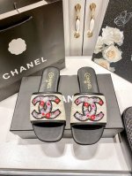 橙子出厂价p chanel 香奈儿 夏季新款 国风平底拖鞋 绣花凉拖 码数 35-41