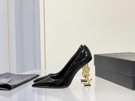 p直销 女鞋 女装 Ysl 经典字母高跟鞋 直接封神的高跟鞋单品，大写的优雅！ 甄选进口小牛皮材质，内里水晶羊皮，意大利进口牛皮底，完美鞋型精工走线，电镀字母钢 - 点击图像关闭