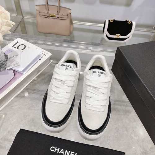 冲量价: Chanel 小香C家 B 厚底熊猫鞋 板鞋专柜爆火超难抢的一款松糕底小白鞋 球鞋 休闲鞋原版购入开发 开模大底 材料一比一定制打版 做货 每一样细节