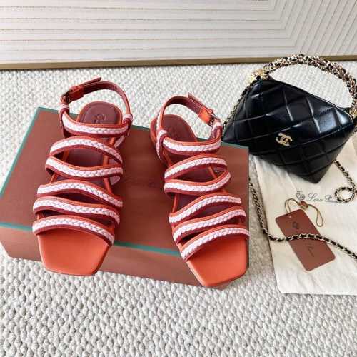 平底拖 高跟拖 平底凉鞋 代购级 Loro Piana LP Sprightly Charms系列 麻花编织凉拖鞋 罗马凉鞋材质：面料原版牛皮，牛皮内里及垫脚进