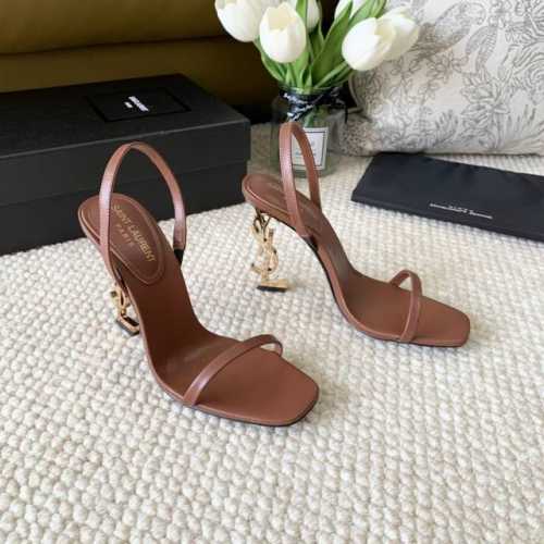 Saint Lauren Ysl圣罗兰新款 字母跟高跟凉鞋 跟高:10Cm 正码:35-39订做40.41.42
