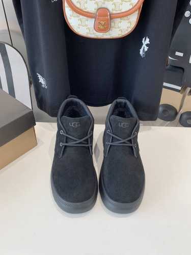 出厂价 UGG2024秋冬季新款男士舒适平底系带纯色圆头时尚休闲短靴 1151773， 牛皮磨砂面+内里真羊毛+橡胶大底 码数40-45