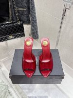 saint Laurent 圣罗兰 Ysl 新款高跟凉鞋拖鞋 原版套楦 顶级品质 鞋面：牛漆皮 垫脚：进口羊皮里 大底：真皮大底 跟高：10Cm 码数：35-3