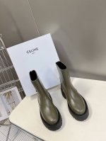 Celine思琳lisa同款马丁靴、超多网红明星种草 无敌显瘦马丁靴、做旧双色效果小牛皮皮质柔软鞋底厚5Cm左右、增高显腿细、原版定制小牛皮、牛皮内里真皮沿条