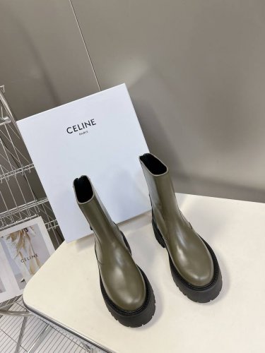 Celine思琳lisa同款马丁靴、超多网红明星种草 无敌显瘦马丁靴、做旧双色效果小牛皮皮质柔软鞋底厚5Cm左右、增高显腿细、原版定制小牛皮、牛皮内里真皮沿条