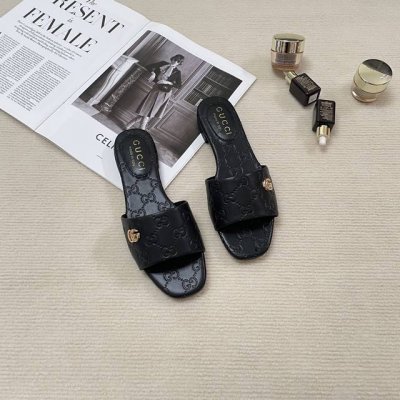 橙子出厂价P Gucci 古驰 春夏新款 小Gg压纹平底拖鞋 休闲凉拖 码数：35-41