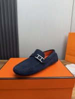 工厂p价 爱马仕-经典驾车豆豆鞋休闲时尚舒适官网1:1出货原版磨砂牛皮+进口水染牛里，经典五金扣搭配，原版橡胶大底，常年有货码数:38-45 45订做不退换