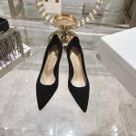 出厂 Dior 迪奥 2024春夏走秀新款Tribales系列女鞋 CD明星同款时尚尖头珍珠字母logo五金扣高跟一字单鞋 市面顶级高端版本 材质:原版定制进口