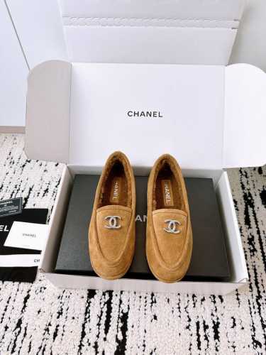 代购级 出厂 带飞机盒包装 ChaneL 24K泰迪毛毛鞋 秋冬新款 小香羊羔毛乐福鞋 舒适保暖平底毛毛鞋 秋冬新款单鞋 香奶奶新品乐福鞋 设计简约高级，超级百