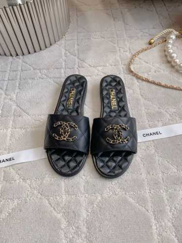出厂价p Chane*新款平底拖鞋 经典度假风 双 Logo装饰简约清爽 百搭单品 鞋面小牛皮 内里垫脚羊皮 意大利真皮大底 尺码35-39 40 41定做