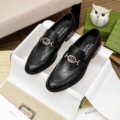 工厂p价 古驰 Gucci 官网男士商务正装皮鞋更新香港专柜同步新款完全一比一复刻出货专柜品质零差距0外均采用进口牛皮制作皮内里制作，黑色，配码 38-45
