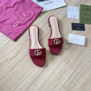 橙子出厂价p gucci 古驰 夏季新款 水钻双G扣平底拖鞋 一字拖 休闲凉拖 码数 35-41