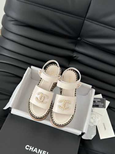 Chanel 25C春夏新款全系列链条拖鞋全系列首发 专柜有的我都有！高版本高品质鞋面牛皮 原版面料 内里羊皮 原版大底Size:35-39 其他码数定