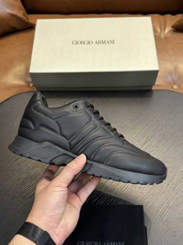 Giorgio Armani 顶级 码数：39-44 2025Giorgio Armani阿玛尼新款休闲运动男鞋到货，Kint-And-Leather Snak