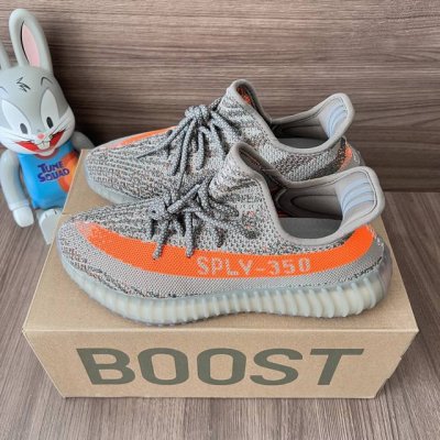 偏小一个码 顶级版本Adidas Originals Yeezy Boost 350 灰橙 满天星 减震耐磨 低帮 休闲运动鞋 男女同款 码数：36-46 含半