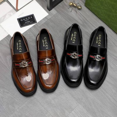 调工厂p价 男装男鞋 运动原单商品商标 Gucci 古驰 商务休闲皮鞋 正码码数: 38-45 商品材料 精选优质珠光牛皮鞋面 牛皮内里 原版大底