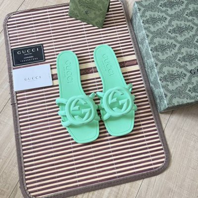 橙子出厂价p gucci 古驰春夏新款 沙滩果冻鞋 镂空拖鞋 凉拖 原版开模经典双G鞋面 原版开模橡胶注塑一体成型 双层组合大底 码数 35-42