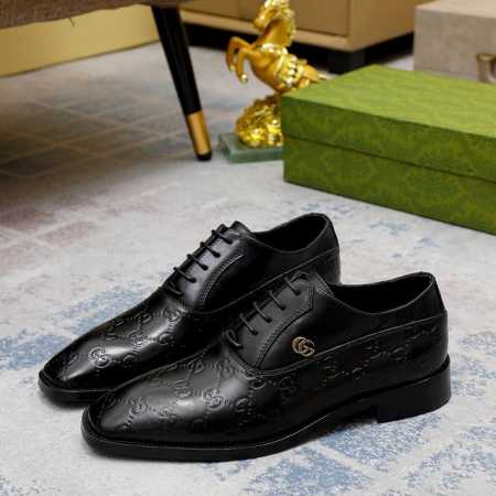 工厂价 古驰 Gucci 官网男士商务正装皮鞋更新香港专柜同步新款完全一比一复刻出货专柜品质零差距0外均采用进口头层牛皮 配原版五金扣水染皮内里制作，黑色。配码 - 点击图像关闭