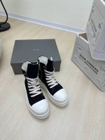 厚底 超酷潮鞋 机车靴 Rick Owens-24Fw 厚底 Ro 系列 帆布系列 高品质 男款10 黑色帆布 Rick Owens 到2024至今的大热款 懂
