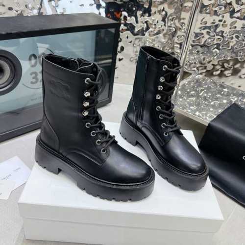 冲量价: Celine 赛琳24秋冬新品厚底踢不烂马丁靴 上脚超级帅气超级酷 eW Go材质:鞋面定制进口小牛皮，内里垫脚均为羊皮 Size:35-41