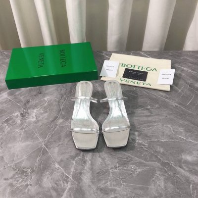 工厂p价p 顶级高端版本 代购品质 原版开发 Bottega Veneta Ss新品爆款夏季方头中跟凉鞋Knot穆勒凉拖女鞋 Bv新款纯跟钢鎏金绳结中跟抢手大爆