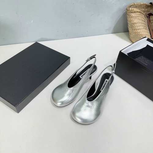 高品质出厂 ！小众潮牌Jilsander 25春夏极简主义高跟圆头后空凉鞋单鞋！ 市面顶级原单版，Zp对比做货，所有细节都跟柜上一致：包括鞋面皮料，鞋垫内里皮料