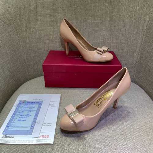 橙子出厂价 Ferragamo 菲拉格慕 经典蝴蝶结圆头平底鞋 粗跟单鞋 高跟鞋 跟高：平底、4Cm、7Cm 码数：34-42