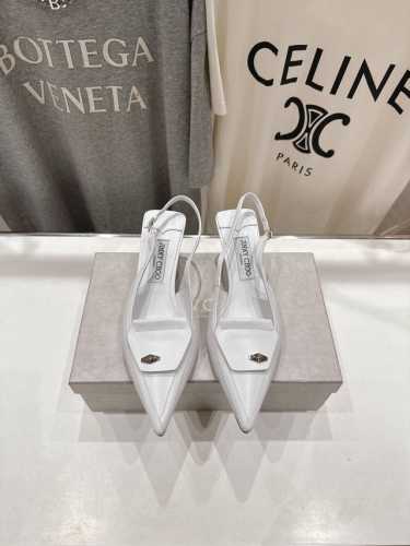 高版本出厂 Jimmy Choo*｜Jc 吉米周2025Ss新款简约尖头高跟鞋凉鞋 原版套楦，完美的线条，简约大气上脚显气质粗跟舒适百搭，还能拉长双腿显高显瘦显