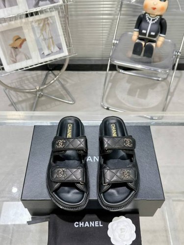 橙子出厂价p chanel 香奈儿春夏新款 菱格魔术贴半拖 沙滩拖鞋 厚底凉鞋 码数 35-42