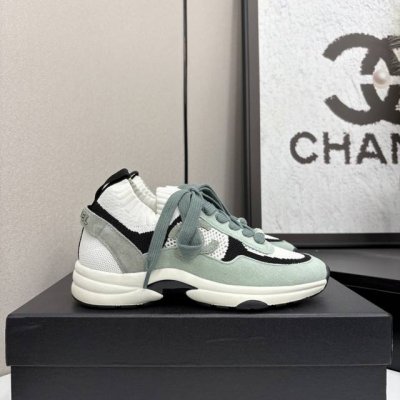 顶级版本 35-40 41 42定做不退换 小香C家 Ss早春新款粉色方格毛呢绿色毛呢拼接休闲运动鞋 chan*L经典款又玩出了新花样 新一季的休闲鞋配色都很好