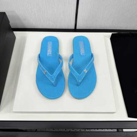 chanel香奈儿 ss24 new arrival～ 小香24春夏人气爆款拖鞋 丝绒鞋面 搭配迷你双c钻扣 简约精致，时髦满分 鞋底意大利进口牛皮底 size - 点击图像关闭