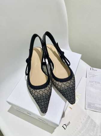 工厂价P J'ADIOR织带女鞋 Dior 迪奥 2024春夏走秀新款水晶鞋 bling...bling... CD明星同款水钻蝴蝶结方头字母logo刺绣高跟凉 - 点击图像关闭
